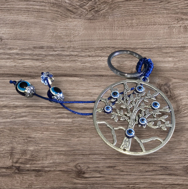 pendentif porte clé oeil bleu